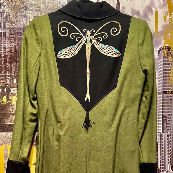 100% wool combo olive green and black New! Princess line One of a kind coat. - Picture 2 of 5